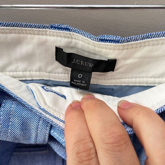 NEW J.Crew Women's Blue Button-Front Belted Skirt Size 0 Linen‎ Blend - Picture 3 of 7